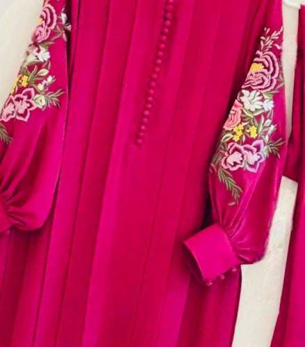 linen 2pc stitched dress