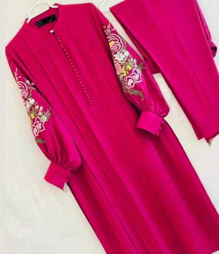 linen 2pc stitched dress