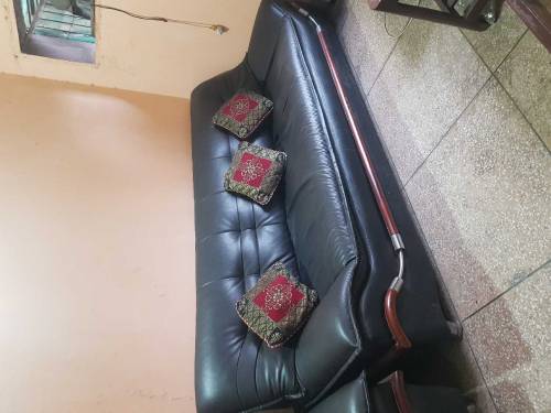 leather sofas set & leather table 