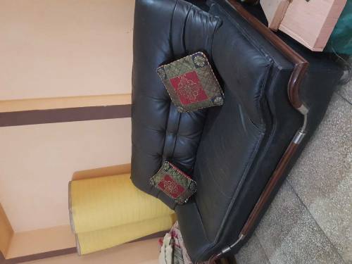 leather sofas set & leather table 