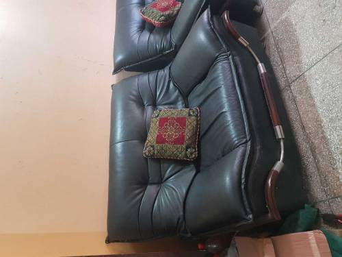 leather sofas set & leather table 