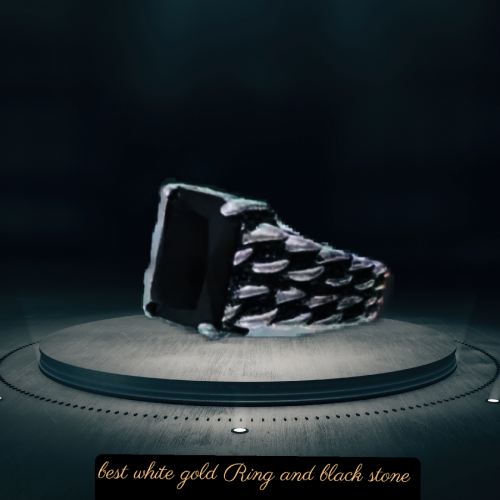 best white gold Ring one black stone 