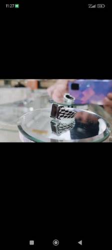 best white gold Ring one black stone 