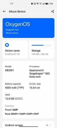 OnePlus 8T 12 256 GB 5G Mobile v