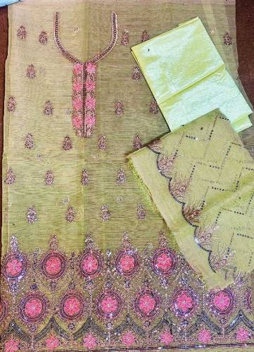 Embroidery + sequence organza dress At Wholesale prices