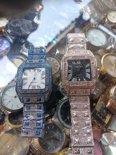 beautiful dimond silver & blue color watch