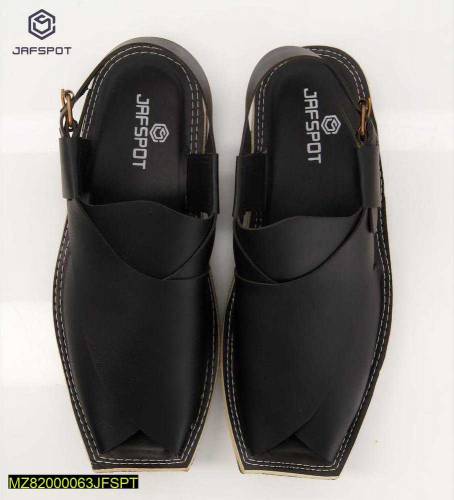 JafSpot.Peshawary Chappal Black