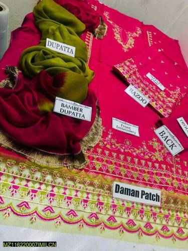 3pcs woman's Unstitched swiss lawn 