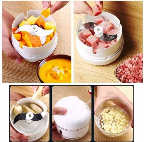 Mini Powerful Meat Grinder Hand-power Food Chopper Mincer Mixer Blende
