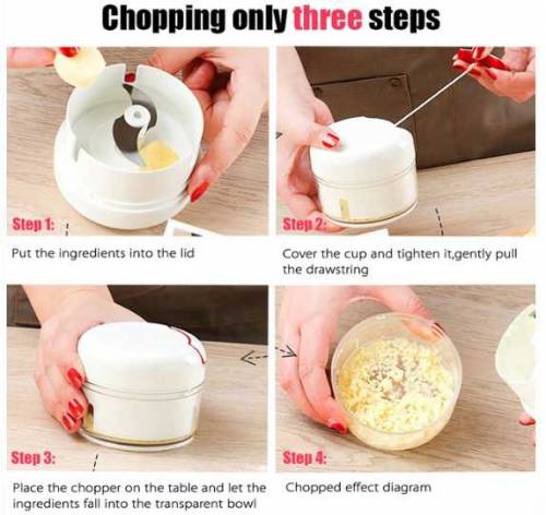 Mini Powerful Meat Grinder Hand-power Food Chopper Mincer Mixer Blende