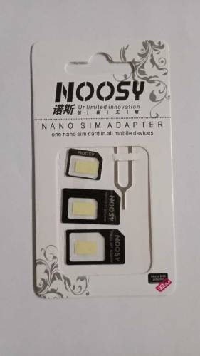 Sim Card Adaptors- 4 in 1 Noosy- Mini, Micro to Srandard Sim