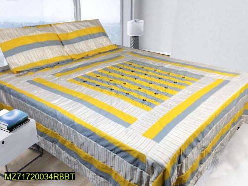 3 Pcs Cotton Sotton Printed King Size Bedsheet
