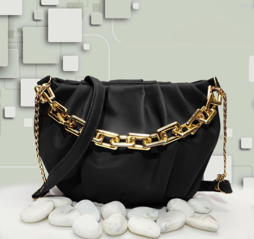 PU Leather Plain Crossbody Bag - 9x7 Inches