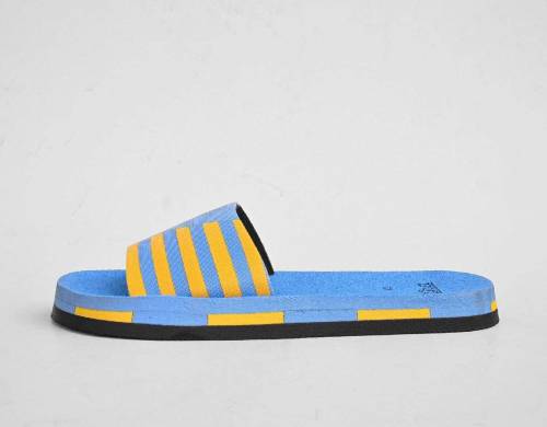Black camel line style slide shoes blue 