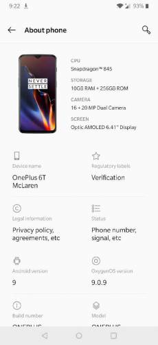 one plus 6t McLaren