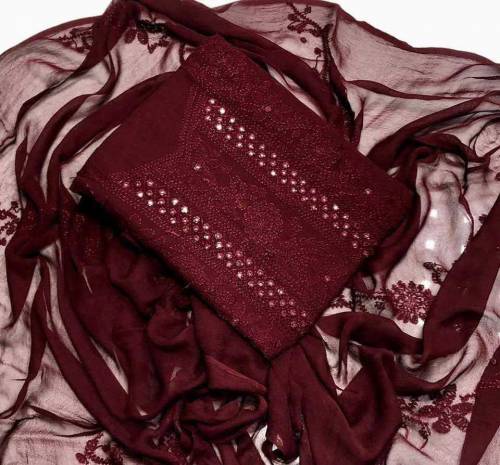 New Collection of shadow sheesha Total hand embroidery Shirt Dupatta P