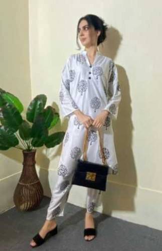 Fabric Linen Pattern PrintedShirt Pattern PrintedTrouser Pieces: 2 Pcs