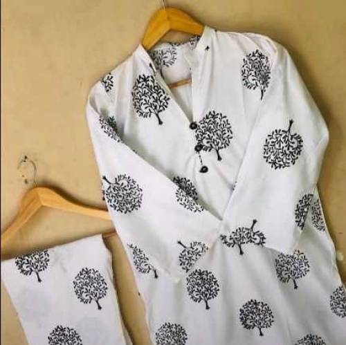 Fabric Linen Pattern PrintedShirt Pattern PrintedTrouser Pieces: 2 Pcs