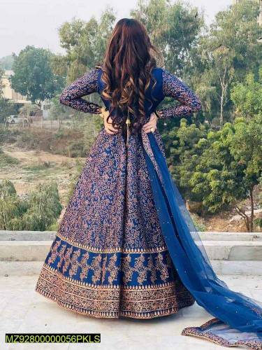 3 PC women's stitched katan silk painted suit 