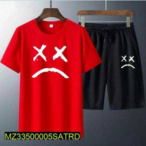 3 pcs men stitched polyester printed track suit