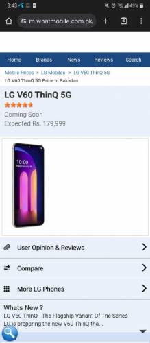 Lg v60 thinq 5g original japan mobile 