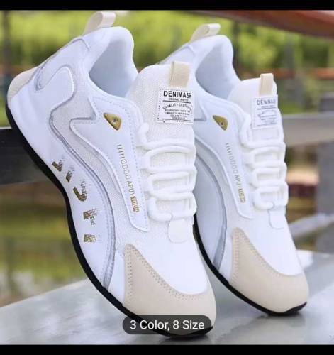 Men's Trendy Colour whait ,Block Sneakers.