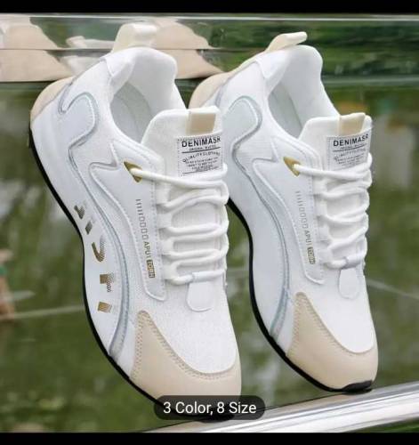 Men's Trendy Colour whait ,Block Sneakers.