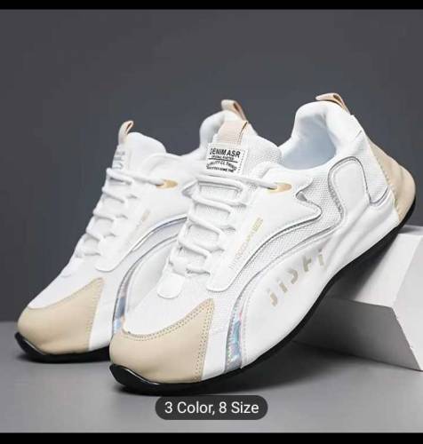 Men's Trendy Colour whait ,Block Sneakers.