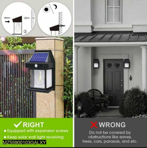 Solar motion sensor outdoor wall light 