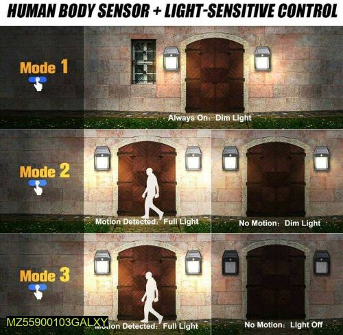 Solar motion sensor outdoor wall light 