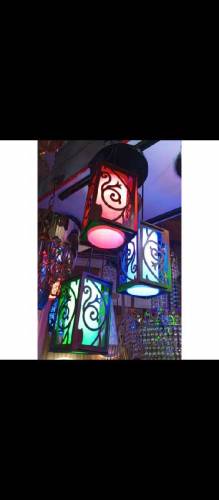 3 pieces wooden and glass hanging decor roam 