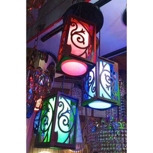 3 pieces wooden and glass hanging decor roam 