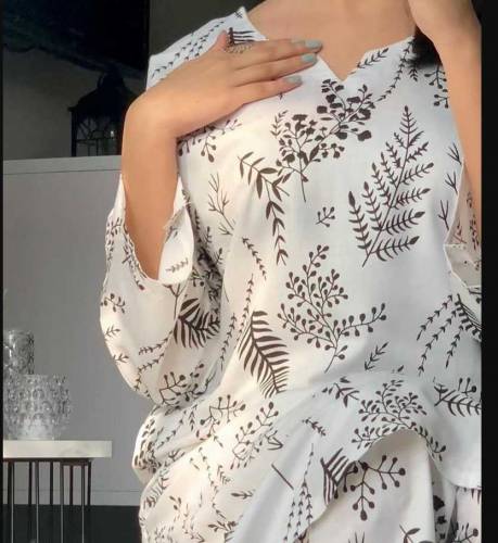2 PCs stitched Arabic lawn printed suit 🕊️✨