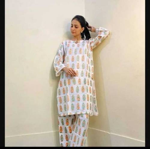 2 PCs women's stitched linen Printed suit ✨🕊️