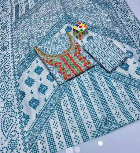 3 pcs unstitched lawn embroidered suits, price/-2700 PKR free delivery