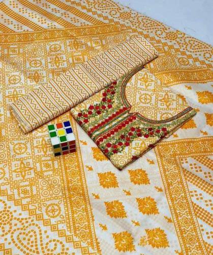 3 pcs unstitched lawn embroidered suits, price/-2700 PKR free delivery