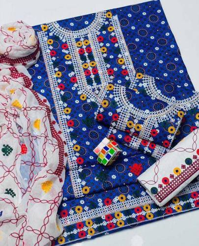 3 pcs unstitched lawn embroidered suits, price/-2700 PKR free delivery