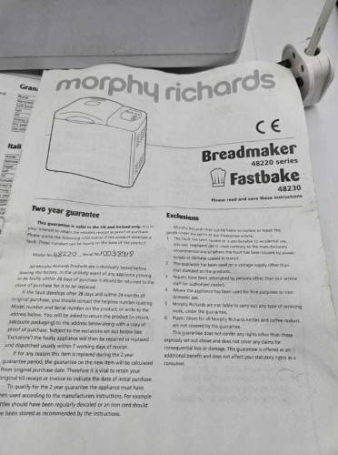Morphy Richard bread maker 