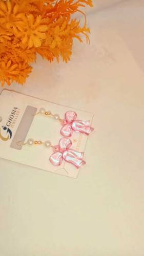 pink bow earrings