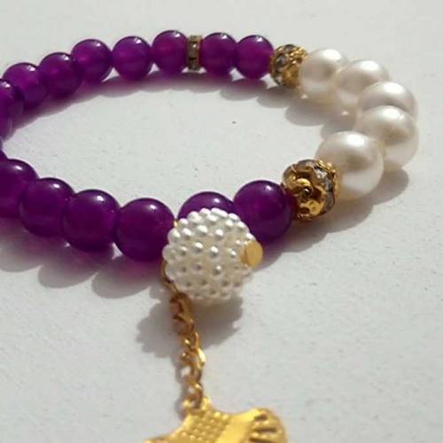 violet style bracelet 💜 stacked bracelet Korean style +free gift 🎁