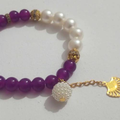 violet style bracelet 💜 stacked bracelet Korean style +free gift 🎁