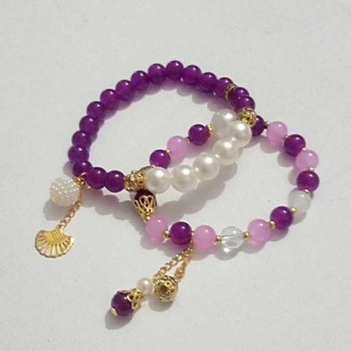 violet style bracelet 💜 stacked bracelet Korean style +free gift 🎁
