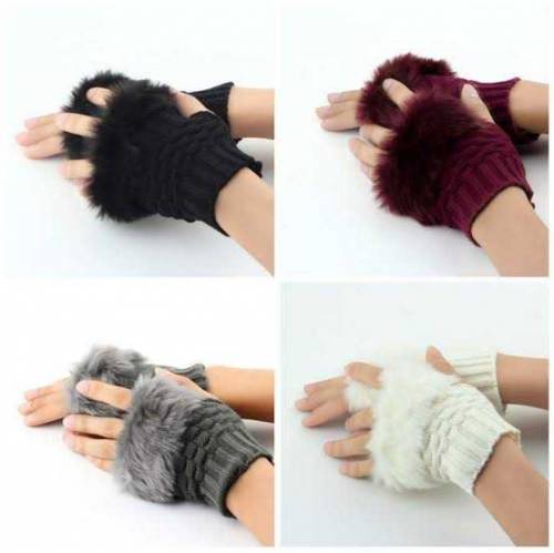 Wool Gloves Fancy Winter Women Girls