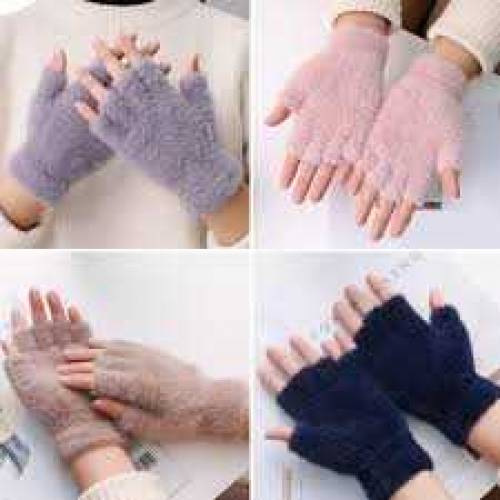 Wool Gloves Fancy Winter Women Girls