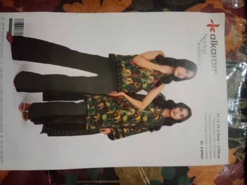 Alkaram 3 Pcs Printed Lawn.