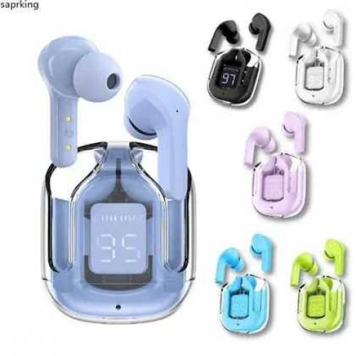 Air31 Earbuds Wireless Crystal Transparent Bluetooth 5.3 LED Digital D