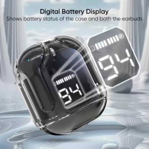 Air31 Earbuds Wireless Crystal Transparent Bluetooth 5.3 LED Digital D
