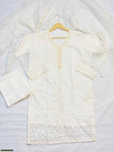 •  Fabric: Organza•  Product Type: Suit•  Pattern: Embroidered•  Neckl
