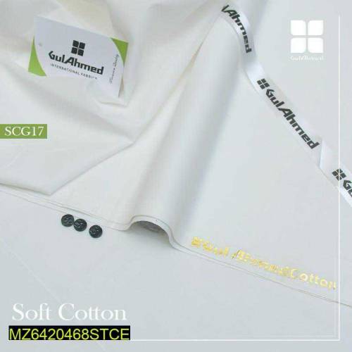 Men's unstitched Cotton plain suit 