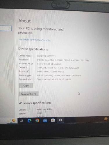 Lenovo Thinkpad T470s Core i7 6th gen touch screen